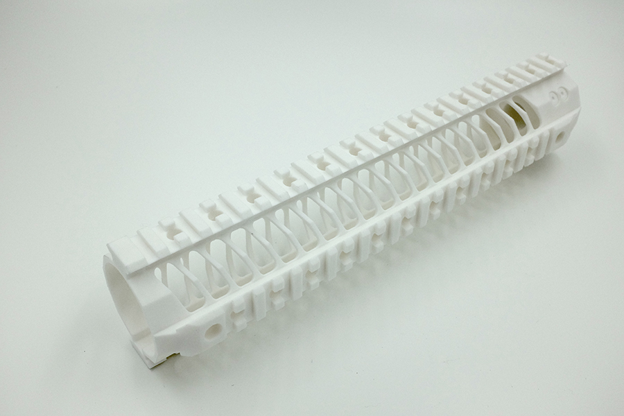 Firearm style handguard in PA12 GF20 nylon