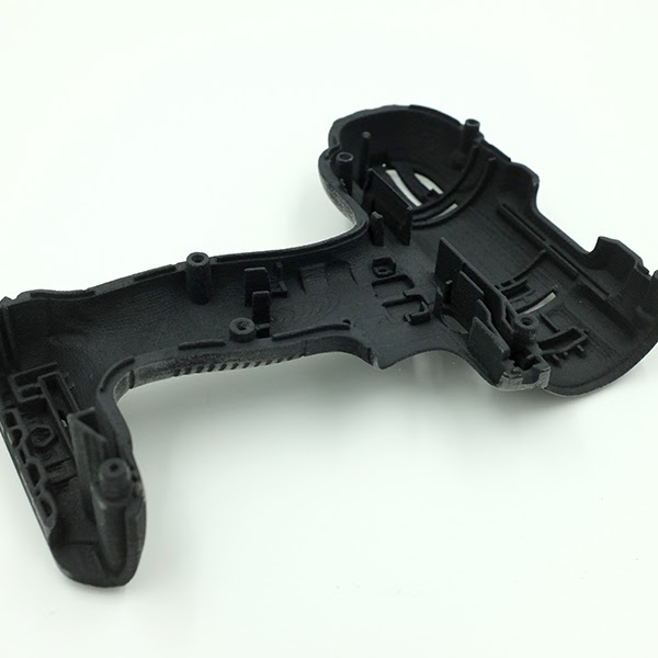 Dyed black finish on SLS part