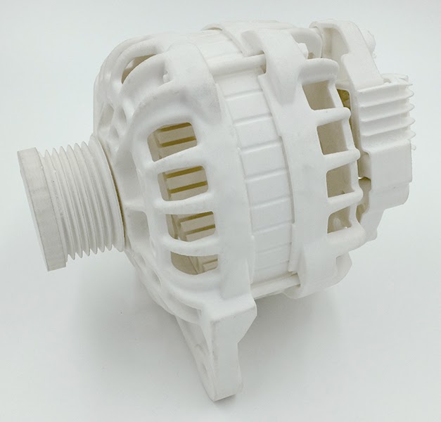 Motor housing printed in PA12 GF20 nylon for high stiffness